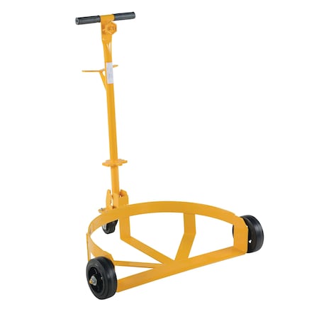 Vestil Steel Low Profile Drum Dolly W/ Mold On Rubber Casters, 21-5/8" x 31-5/8" x 37-5/8", 1200 Lb Cap, Yel LO-DC-MR